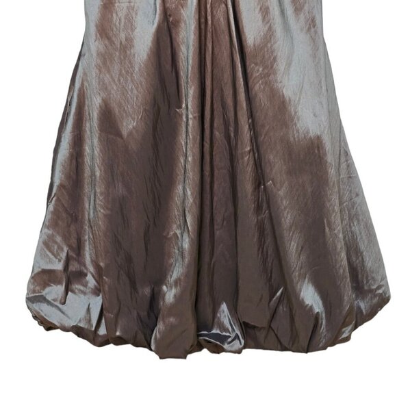 JLM NWT Couture Silver Sweetheart Halter Neck Bubble Hem Formal Dress Sz 12 - Picture 6 of 12